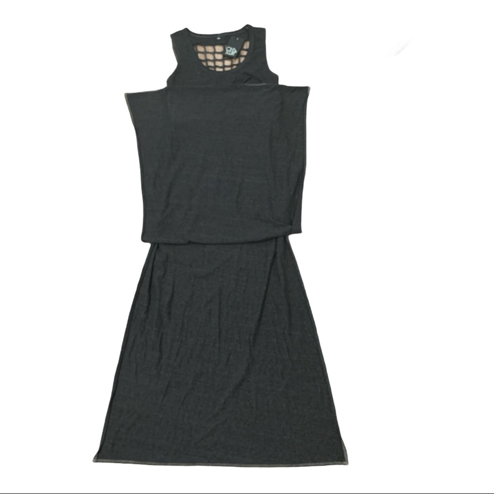 CHASER KNOT BACK HEATHER BLACK SLEEVELESS MAXI DRESS **NWT** - Picture 13 of 15